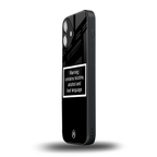 warning sign black edition back phone cover | glass case for iphone 16 plus