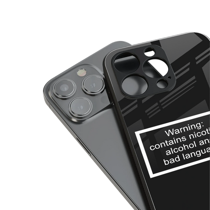 warning sign black edition back phone cover | glass case for iphone 13 pro max