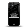 warning sign black edition back phone cover | glass case for iphone 16