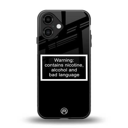 warning sign black edition back phone cover | glass case for iphone 16