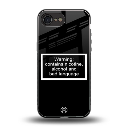 warning sign black edition back phone cover | glass case for iphone 16e