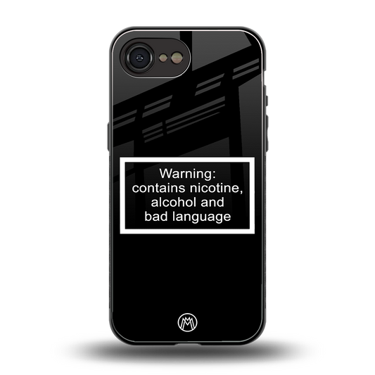 warning sign black edition back phone cover | glass case for iphone 16e