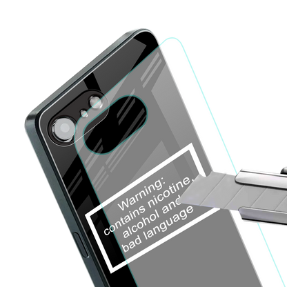 warning sign black edition back phone cover | glass case for iphone 16e