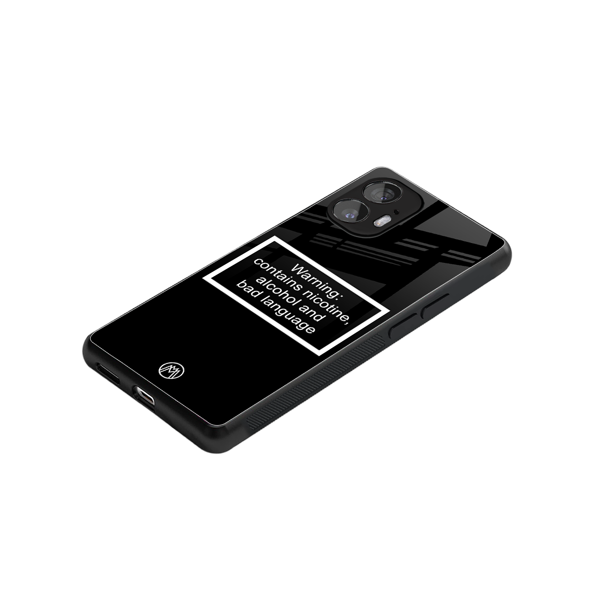 warning sign black edition back phone cover | glass case for nothing phone 2