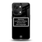 warning sign black edition back phone cover | glass case for oneplus nord 3