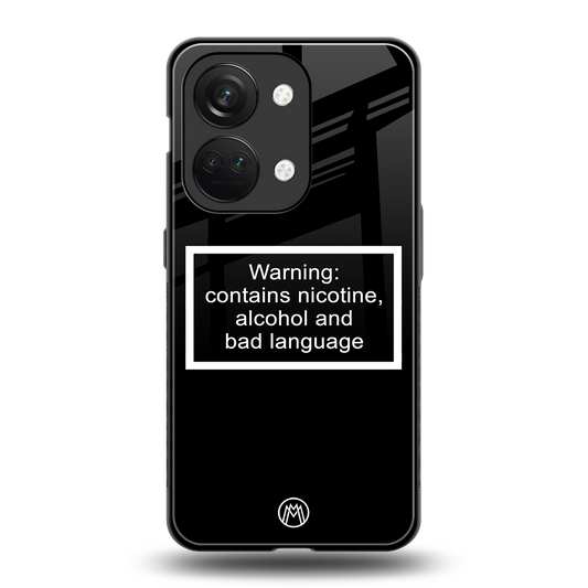 warning sign black edition back phone cover | glass case for oneplus nord 3