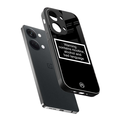 warning sign black edition back phone cover | glass case for oneplus nord 3