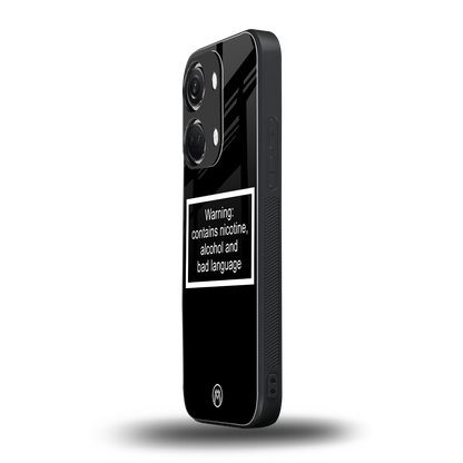 warning sign black edition back phone cover | glass case for oneplus nord 3