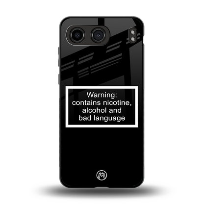 warning sign black edition back phone cover | glass case for oneplus nord 4