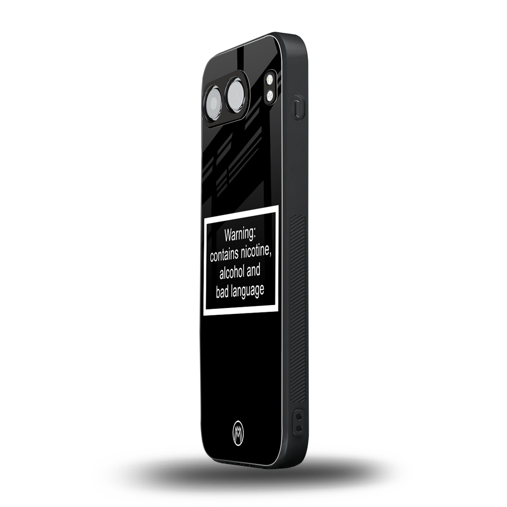 warning sign black edition back phone cover | glass case for oneplus nord 4
