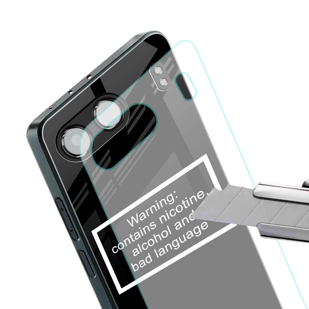 warning sign black edition back phone cover | glass case for oneplus nord 4
