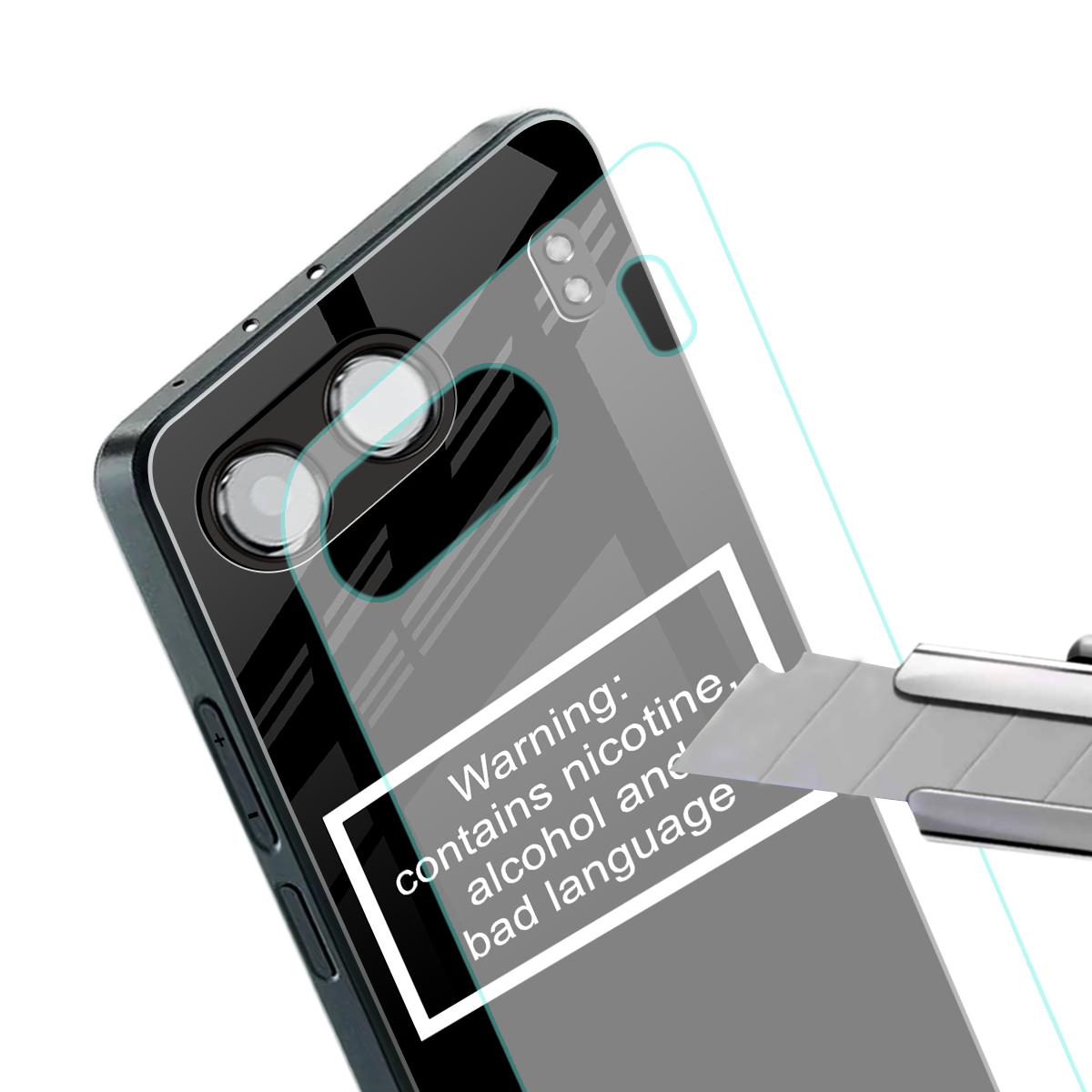 warning sign black edition back phone cover | glass case for oneplus nord 4