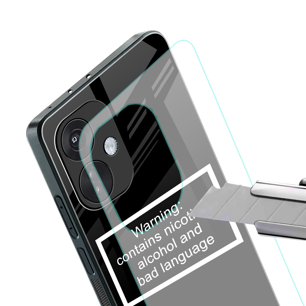 warning sign black edition back phone cover | glass case for oneplus nord ce 3