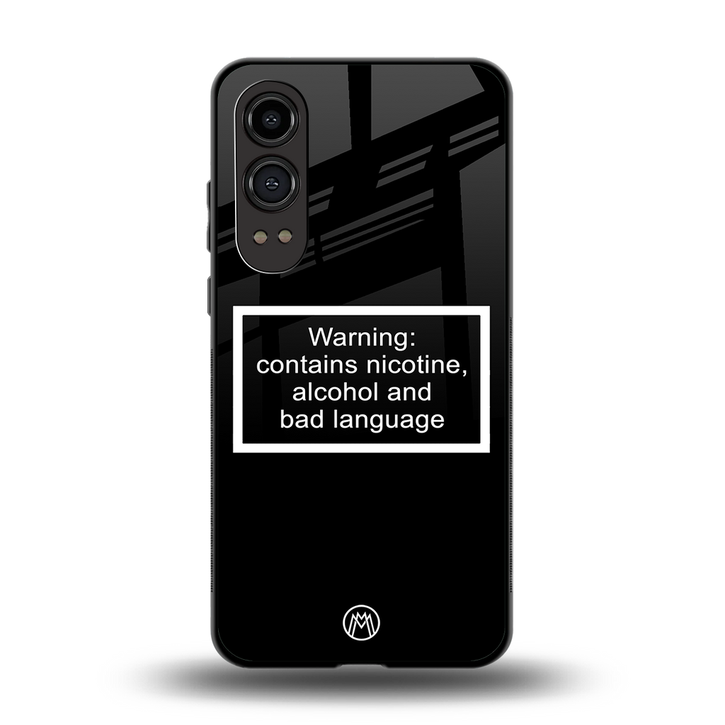 warning sign black edition back phone cover | glass case for oneplus nord ce 4 lite