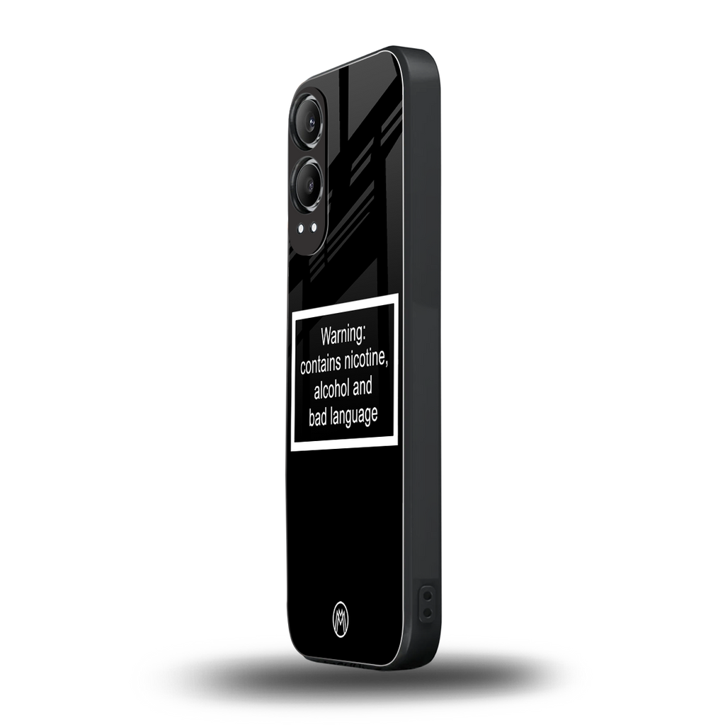 warning sign black edition back phone cover | glass case for oneplus nord ce 4 lite