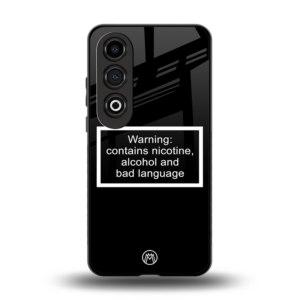 warning sign black edition back phone cover | glass case for oneplus nord ce 4