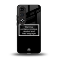 warning sign black edition back phone cover | glass case for oneplus nord ce 4
