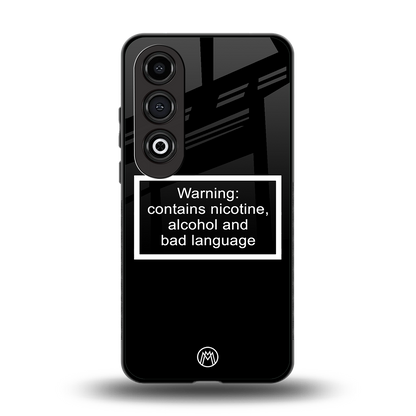 warning sign black edition back phone cover | glass case for oneplus nord ce 4