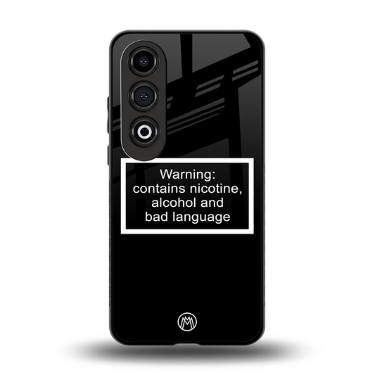 warning sign black edition back phone cover | glass case for oneplus nord ce 4