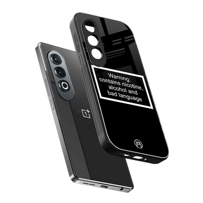warning sign black edition back phone cover | glass case for oneplus nord ce 4