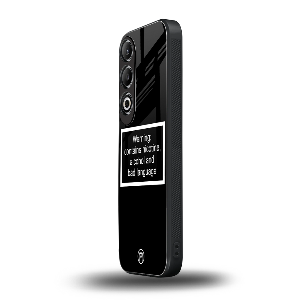 warning sign black edition back phone cover | glass case for oneplus nord ce 4