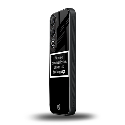 warning sign black edition back phone cover | glass case for oneplus nord ce 4