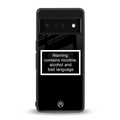 warning sign black edition back phone cover | glass case for google pixel 6 pro