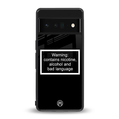 warning sign black edition back phone cover | glass case for google pixel 6 pro