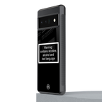 warning sign black edition back phone cover | glass case for google pixel 6 pro