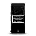 warning sign black edition back phone cover | glass case for google pixel 6