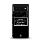 warning sign black edition back phone cover | glass case for google pixel 6