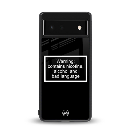 warning sign black edition back phone cover | glass case for Google Pixel 6A