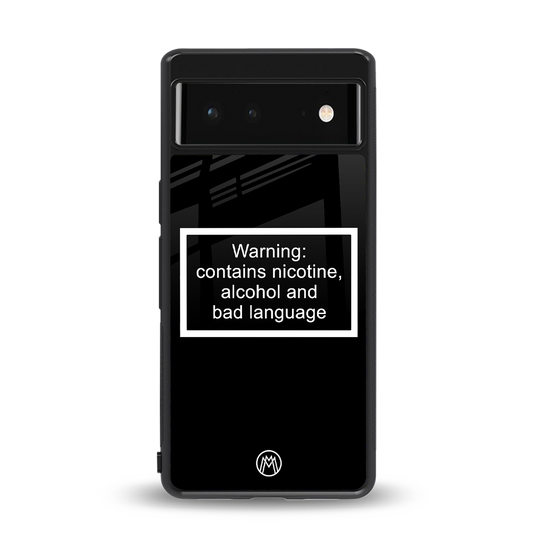 warning sign black edition back phone cover | glass case for Google Pixel 6A