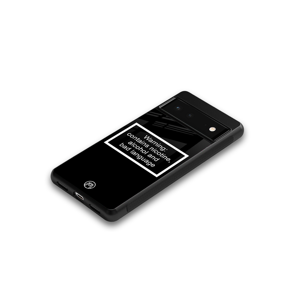 warning sign black edition back phone cover | glass case for Google Pixel 6A