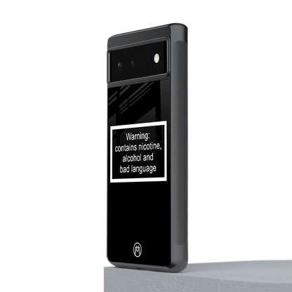 warning sign black edition back phone cover | glass case for Google Pixel 6A