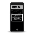 warning sign black edition back phone cover | glass case for google pixel 7 pro