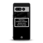 warning sign black edition back phone cover | glass case for google pixel 7 pro