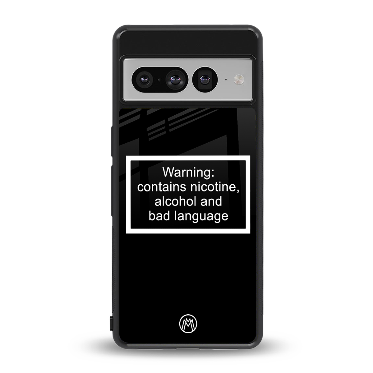 warning sign black edition back phone cover | glass case for google pixel 7 pro