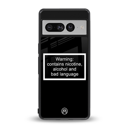 warning sign black edition back phone cover | glass case for google pixel 7 pro