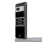 warning sign black edition back phone cover | glass case for Google Pixel 7