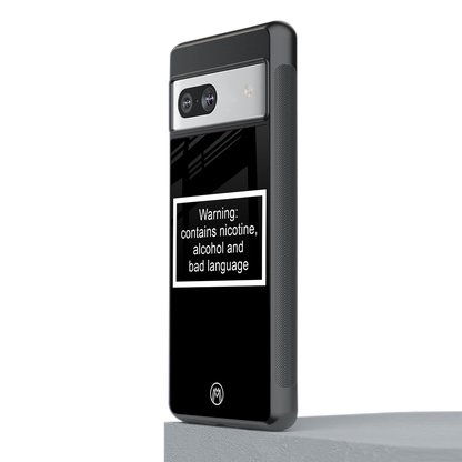 warning sign black edition back phone cover | glass case for Google Pixel 7