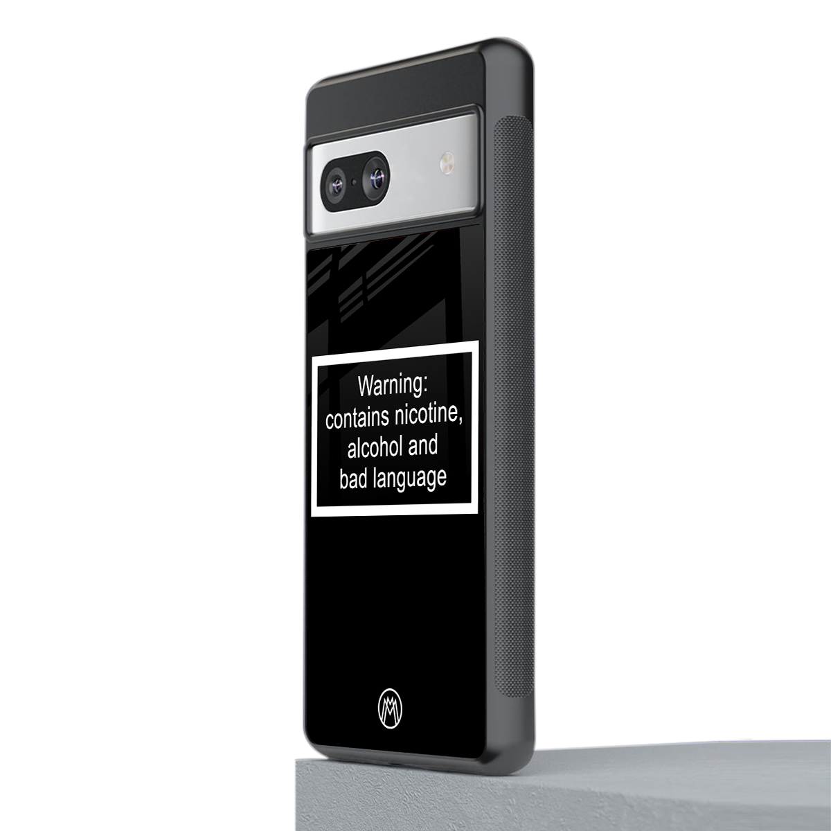 warning sign black edition back phone cover | glass case for Google Pixel 7A
