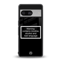 warning sign black edition back phone cover | glass case for Google Pixel 8