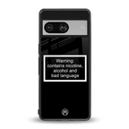 warning sign black edition back phone cover | glass case for Google Pixel 8
