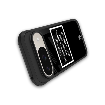 warning sign black edition back phone cover | glass case for google pixel 9