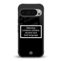 warning sign black edition back phone cover | glass case for google pixel 9 pro