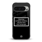 warning sign black edition back phone cover | glass case for google pixel 9 pro
