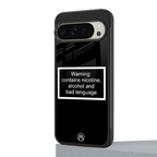 warning sign black edition back phone cover | glass case for google pixel 9 pro