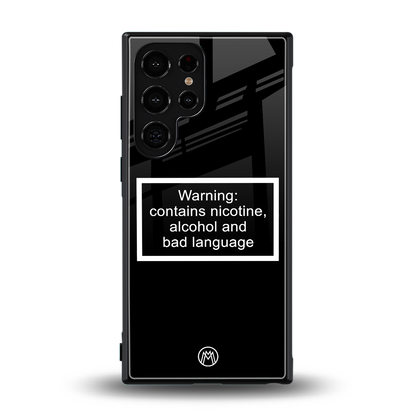 warning sign black edition back phone cover | glass case for samsung galaxy s24 ultra