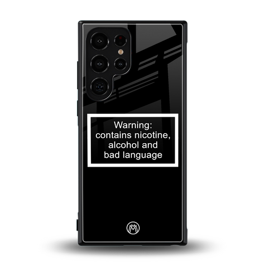 warning sign black edition back phone cover | glass case for samsung galaxy s24 ultra